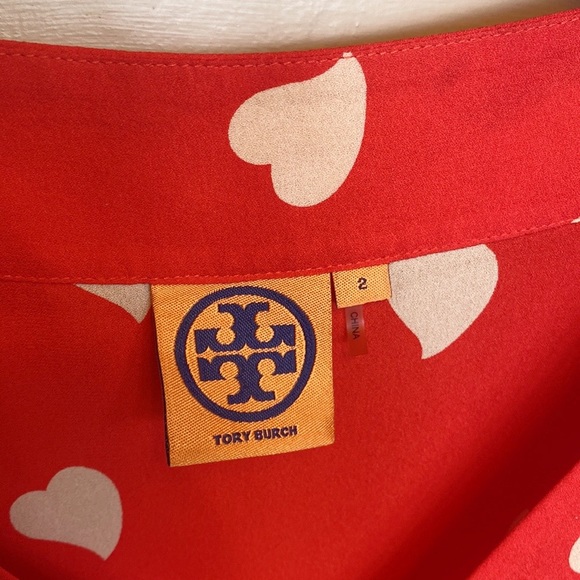 Tory Burch Silk Heart Print Sleeveless Blouse Top - Picture 4 of 7